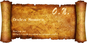 Ondra Nemere névjegykártya